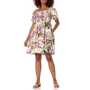 Melonie smocked floral dress